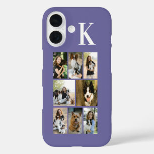 Modern 8 Pet Photo Purple iPhone 16 Case