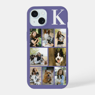Modern 8 Pet Photo Purple iPhone 15 Case