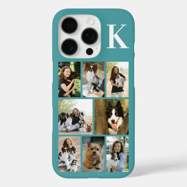 Modern 8 Pet Photo Teal Case-Mate iPhone Case (Back)
