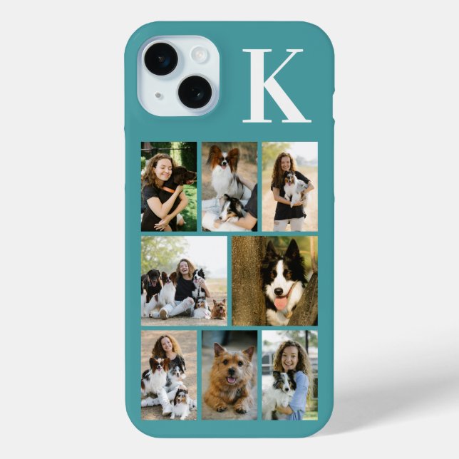 Modern 8 Pet Photo Teal Case-Mate iPhone Case (Back)
