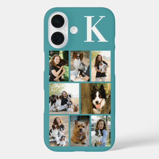 Modern 8 Pet Photo Teal Case-Mate iPhone Case (Back)