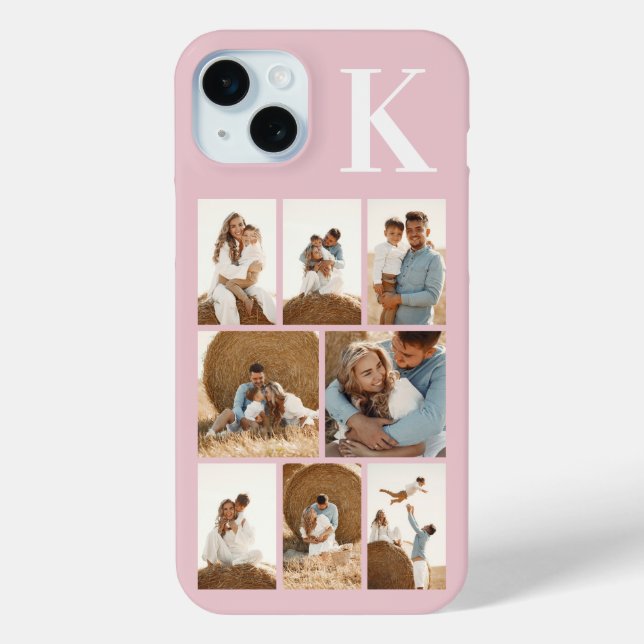 Modern 8 Photo Blush Pink Case-Mate iPhone Case (Back)