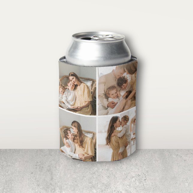 Modern 8 Photo Collage Can Cooler (Creator Uploaded)