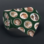 Modern 8-Photo Collage Neck Tie<br><div class="desc">Add a personal touch to your wardrobe with this custom photo necktie, featuring a vibrant green background with a pattern of circular frames showcasing 8 of your favourite pictures. Whether it's cherished family moments, adorable pets, or meaningful photos, this unique tie transforms memories into a stylish and sentimental accessory. Perfect...</div>