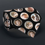 Modern 8-Photo Collage Tie<br><div class="desc">Add a personal touch to your wardrobe with this custom photo necktie, featuring a stylish black background with a pattern of circular frames showcasing 8 of your favourite pictures. Whether it's cherished family moments, adorable pets, or meaningful photos, this unique tie transforms memories into a stylish and sentimental accessory. Perfect...</div>