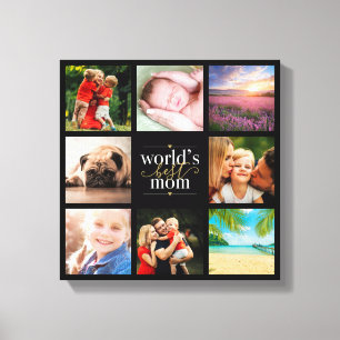Modern 8 Photo Collage Worlds Best Mum Canvas Print