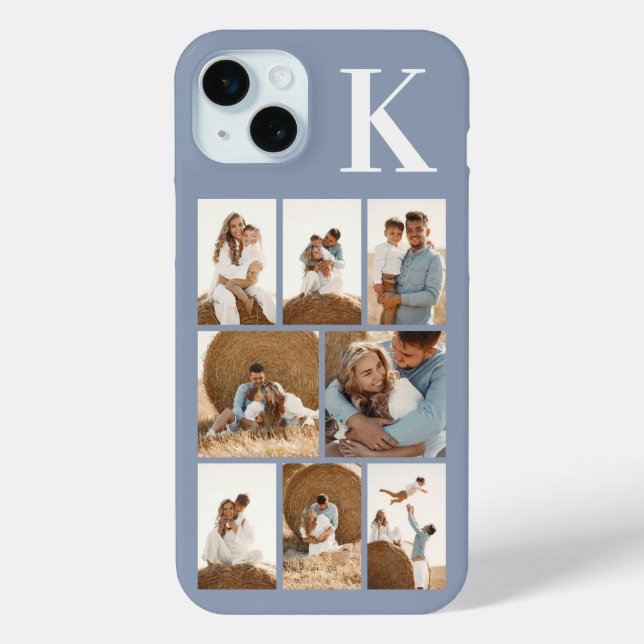 Modern 8 Photo Dusty Blue Case-Mate iPhone Case (Back)