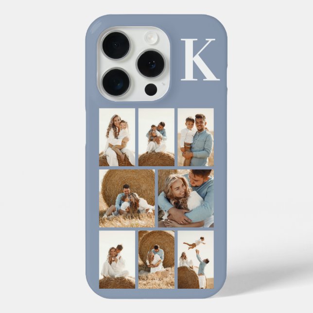 Modern 8 Photo Dusty Blue Case-Mate iPhone Case (Back)