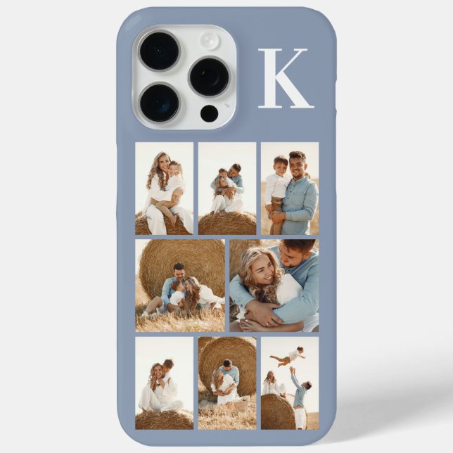 Modern 8 Photo Dusty Blue Case-Mate iPhone Case (Back)