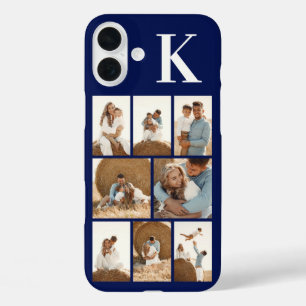 Modern 8 Photo Navy Blue iPhone 16 Plus Case