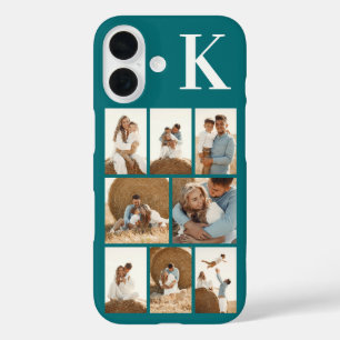 Modern 8 Photo Teal iPhone 16 Case