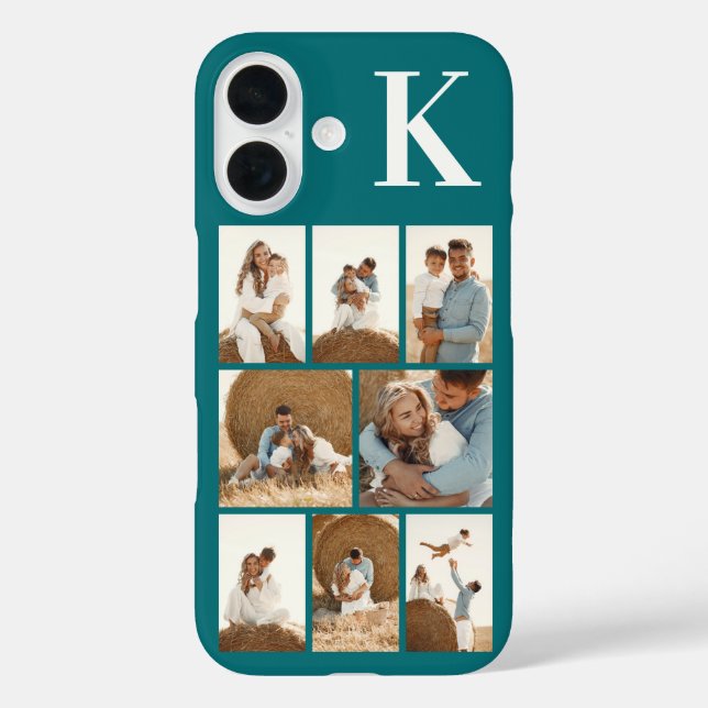 Modern 8 Photo Teal Case-Mate iPhone Case (Back)