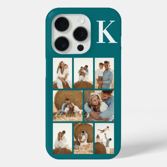 Modern 8 Photo Teal Case-Mate iPhone Case (Back)