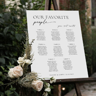 Modern 8 Tables Welcome Seating Chart