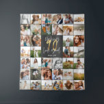 Modern 90th birthday multi photo  tapestry<br><div class="desc">Modern minimal multi photo script 90th birthday design. Ideal gift available for mums,  dads,  grand,  grandad of any family member. Stunning elegant script text. Black,  white and gold design.</div>