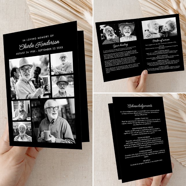 Modern 9-Photo Funeral/Memorial Service Programme (Creator Uploaded)