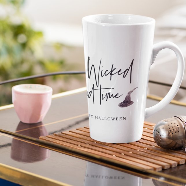 Modern A Wicked Good Time Quote | Happy Halloween Latte Mug (Creator Uploaded)