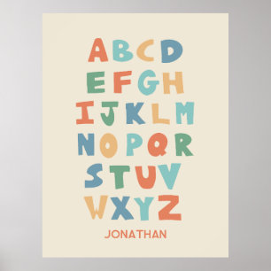 Modern ABC Alphabet Personalised Classroom Poster