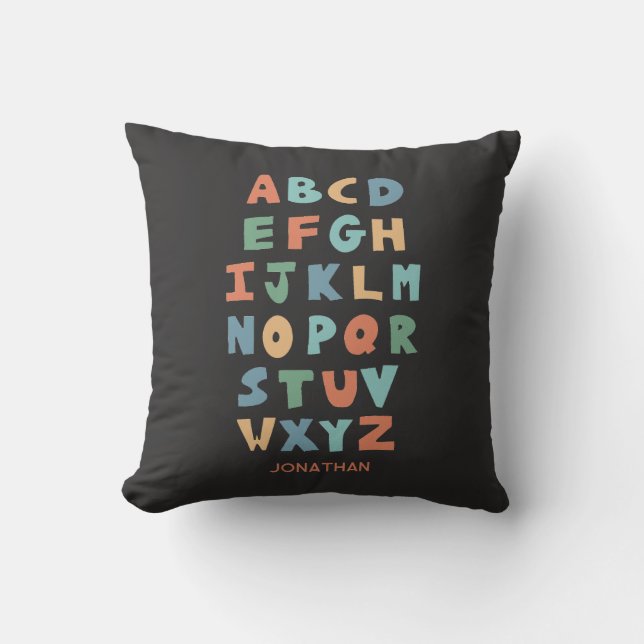Modern ABC Alphabet Personalized cute kids decor Cushion (Front)