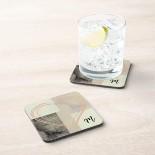 Modern Abrstract Black White And Grey Coaster