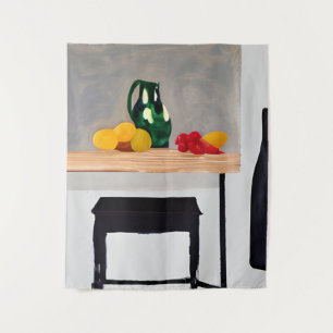 Modern Abstact Table and Stool with Still Life Tapestry