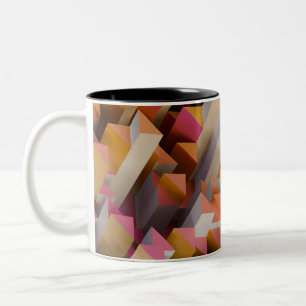 Modern Abstract 3D Geometric Blocks Mug