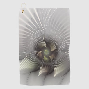 Modern Abstract 3D Shape Fractal Art Golf Towel