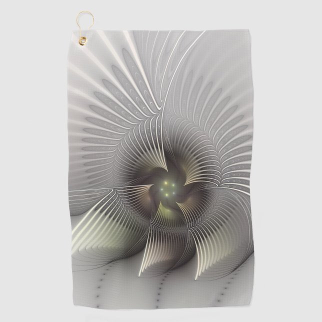 Modern Abstract 3D Shape Fractal Art Golf Towel (Front)