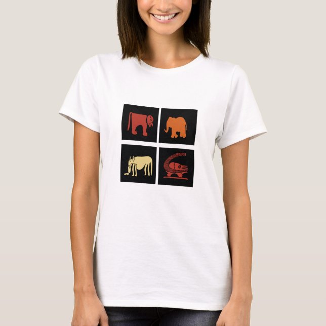Modern abstract African animals art T-Shirt (Front)