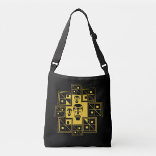 Modern Abstract African face pattern Crossbody Bag