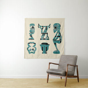 Modern Abstract African silhouette art Tapestry