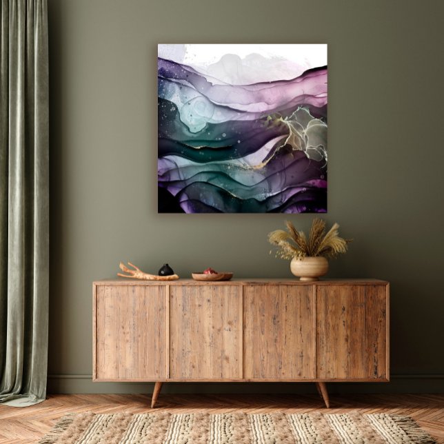 Modern abstract alcohol ink stretched canvas (Creator Uploaded)