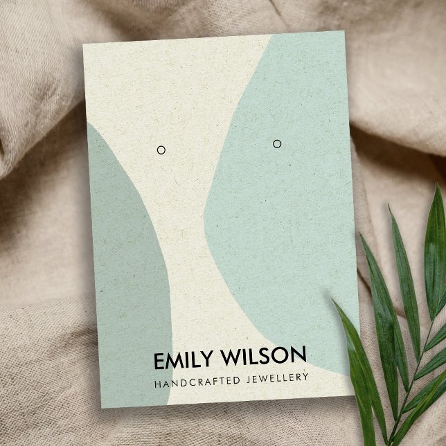 MODERN ABSTRACT AQUA BLUE ART EARRING DISPLAY BUSINESS CARD (Creator Uploaded)