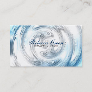 modern abstract aqua blue ripple plumber business card