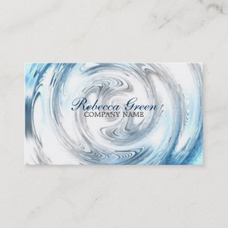 modern abstract aqua blue ripple plumber business card
