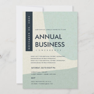 MODERN ABSTRACT ART AQUA BLUE CONFERENCE EVENT INVITATION