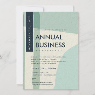 MODERN ABSTRACT ART AQUA BLUE CONFERENCE EVENT INVITATION