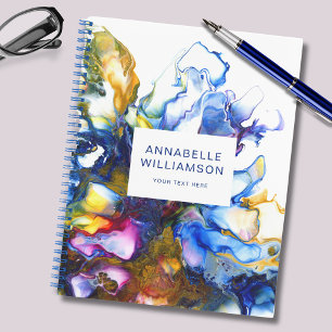 Modern abstract art blue notebook