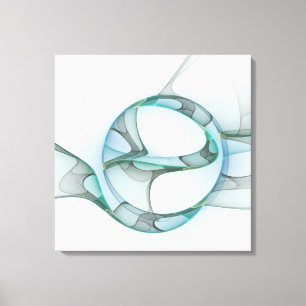 Modern Abstract Art Blue Turquoise Grey Triptych Canvas Print