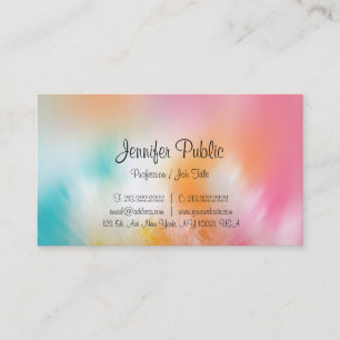 Modern Abstract Art Colorful Trendy Design Elegant Business Card