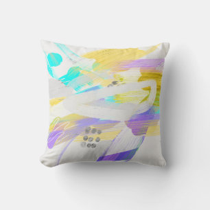 modern abstract art colourful artistic paint strok cushion