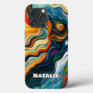 Modern Abstract Art Colourful Monogram iPhone 13 Pro Case
