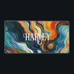 Modern Abstract Art Colourful Swirls Monogram Desk Mat<br><div class="desc">This beautiful desk mat features a modern art expressionist style background of vivid jewel tone colour swirls. Simple and unique. Add a name to make it truly personal. Makes a great gift. Created by Simply Farmhouse Press.</div>