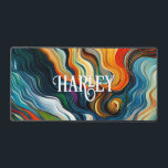 Modern Abstract Art Colourful Swirls Monogram Desk Mat<br><div class="desc">This beautiful desk mat features a modern art expressionist style background of vivid jewel tone colour swirls. Simple and unique. Add a name to make it truly personal. Makes a great gift. Created by Simply Farmhouse Press.</div>