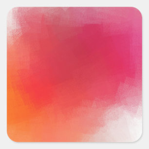 Modern Abstract Art Custom Pink Red Orange Square Sticker