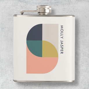 Modern Abstract Art Elegant Geometric Minimalist Hip Flask