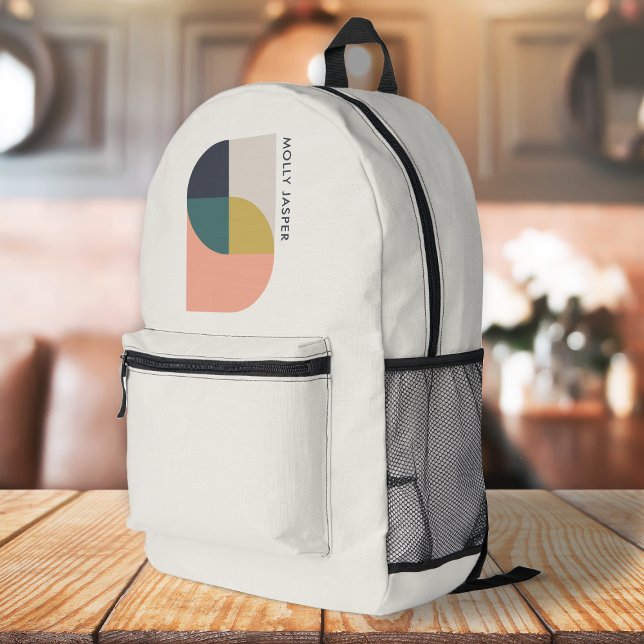 Modern Abstract Art Elegant Geometric Minimalist Printed Backpack (Creator Uploaded)