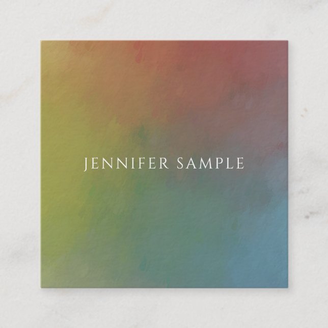 Modern Abstract Art Elegant Professional Template Square Business Card (Front)