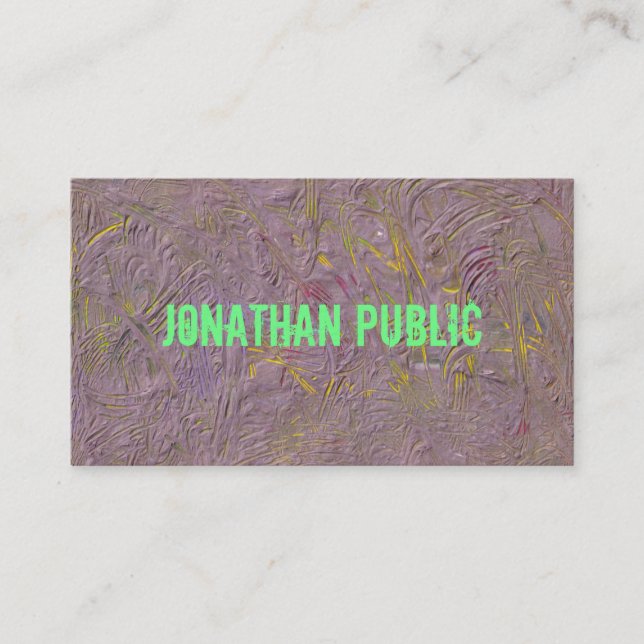 Modern Abstract Art Elegant Template Professional Business Card (Front)