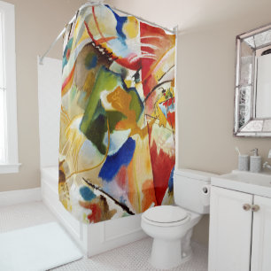 Modern abstract art expressionism shower curtain